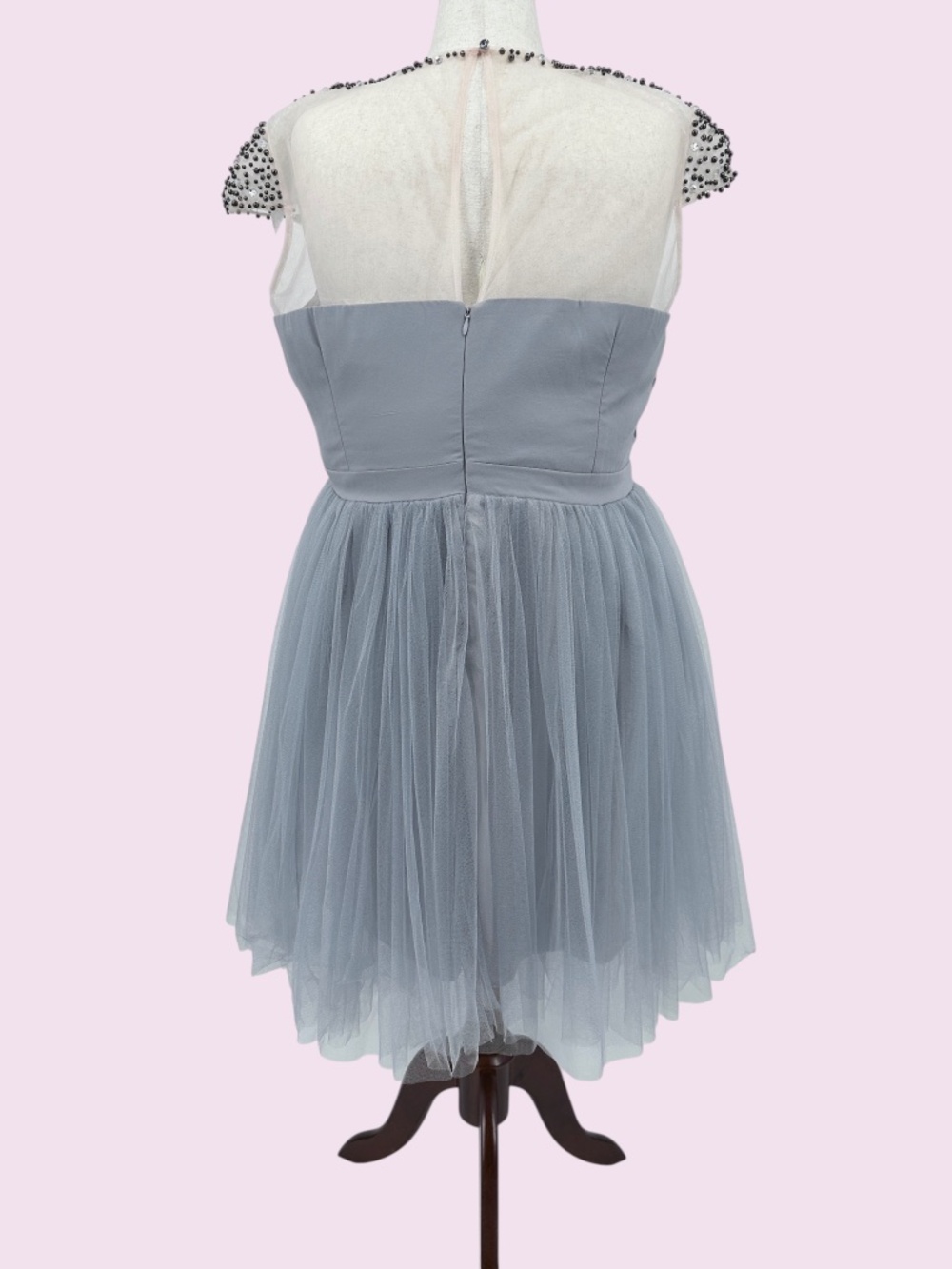 Little Mistress Embellished Tulle Skater Dress Size 20 - Picture 7 of 12